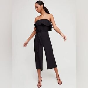 Babaton (Aritzia) Flutter Strapless Jumpsuit with Wide Legs & Pockets - Size 4